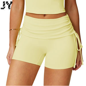 Ensemble de yoga pour femmes en gros – Tenue de sport d'extérieur en Spandex et Polyester, legging et short unis à devant uni - Product Image 1