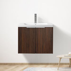 24 Inch <b>Small</b> <b>Bathroom</b> Cabinet with Soft Close Doors Float Mounting Design 24x18-00624CAW(KD-Packing)-<b>Bathroom</b> Vanities - Product Image 1