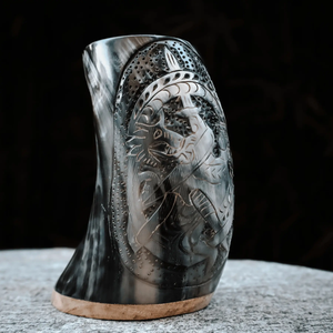 Chope à bière en corne de buffle, faite à la main, tasse à boire traditionnelle, écologique, rustique, articles de bar haut de gamme, AUREVIA CRAFTS pour la maison et les restaurants - Product Image 5