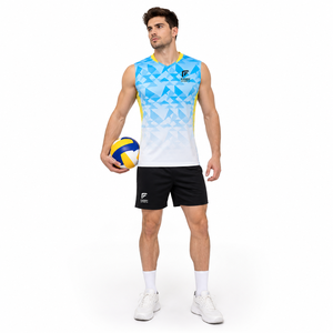 Uniforme de Voleibol Sublimado Personalizado Profesional para Hombre, Conjunto de Camiseta sin Mangas y Pantalones Cortos, Ropa Deportiva Transpirable para Equipo - Product Image 3