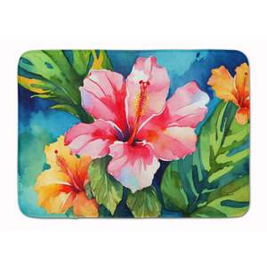 Hawaii hawaiian Hibiscus แผ่นโฟมเมมโมรี่โฟมอาบน้ำล้างทำความสะอาดได้ป้องกันความเมื่อยล้าพรมในครัวเบาะสบาย - Product Image 1