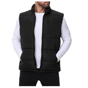 winter puffer <b>jacket</b> 100% Polyester Men Puffer vest With Customized Logo Printing Light weight Sleeveless Winter Warm Vest - Product Image 2