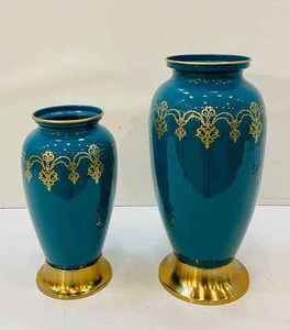 Pot à fleurs en métal, vases à fleurs en métal, dernières nouveautés, best-sellers pour la maison, décoration de table de salon, couleur bleue. - Product Image 3