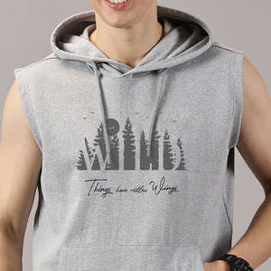 Hoodies sans manches pour hommes, respirants, en coton, logo personnalisé, hoodies sans manches de qualité supérieure pour hommes - Product Image 6