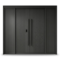 LINNOC Porte d'entrée blindée antivol en alliage d'aluminium à ouverture latérale, design minimaliste, étanche, pour salon