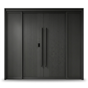 Porte d'entrée blindée antivol en alliage d'aluminium à ouverture latérale, design minimaliste étanche pour salon d'appartement - Product Image 1