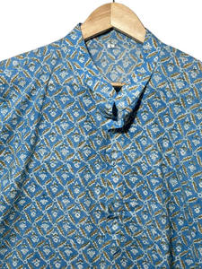 คุรตะผู้ชายผ้าฝ้าย 100% พรีเมียมแบบสั้น |   แขนยาว |   งานพิมพ์ลายดอกไม้แบบแฮนด์เมด |   ระบายอากาศได้ดีในราคาที่เหมาะสม - Product Image 2