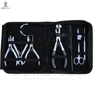 Kit de Herramientas Profesional y Duradero de Acero Inoxidable para Instalación y Remoción de Extensiones de Cabello: Alicates, Gancho de Ganchillo, Peine de Cola y Tijeras - Product Image 2