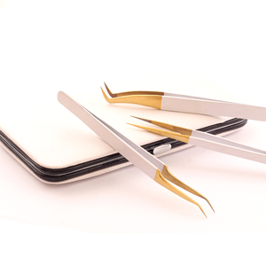 3 Pieces Magnetic <b>Case</b> For Eyelash Extension Tweezer Easy <b>Fan</b> Making Soft Easy Grip Fiber Tip Stainless Steel Eyelash Tweezers - Product Image 5