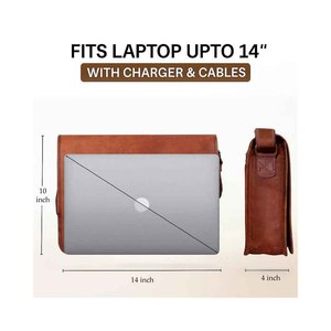 Real Leather Laptop Bags Waterproof Cow Leather Laptop Handbag Travel Bag <b>for</b> <b>Computers</b> with <b>Storage</b> Bags - Product Image 4