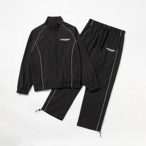 Conjunto de Chándal Cortavientos de Nailon Personalizado para Hombre, Ropa Deportiva a Prueba de Viento, Conjunto de Chándal de Dos Piezas de Nailon con Ribete Casual Personalizado - Product Image 1