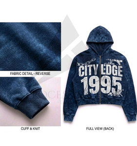 Sudadera con capucha y cremallera de peso pesado con estampado digital para hombre, talla grande, hombros caídos, corte holgado, ropa de invierno, calidad Impex - Product Image 3