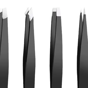 Pinzas de Cejas Inclinadas de Acero Inoxidable Profesional de Alta Calidad, Ecológicas, Duraderas, Totalmente Negras, Personalizadas para Maquillaje de Belleza - Product Image 5