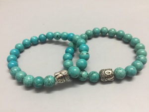 Gemstone Crystal Turquoise Buddha <b>Bracelet</b> Handmade Agate Jewellery for Gift Genuine Beaded <b>Bracelets</b> From Amayra Crystal Export - Product Image 4