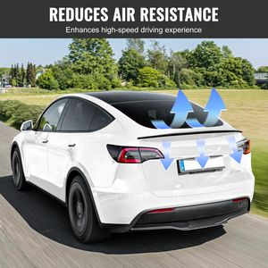 สปอยเลอร์สำหรับรถแข่ง GT Wing 47.2นิ้วสปอยเลอร์รถแข่งแบบ Tesla รุ่น Y ความแข็งแรงสูง ABS สีดำด้านสีดำด้านเข้ากันได้กับรถยนต์ด้านหลัง - Product Image 5