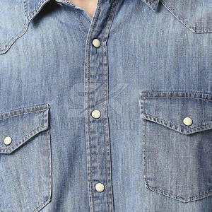 Camisas de mezclilla para hombre de diseño personalizado, manga larga, de secado rápido, para venta en línea - Product Image 3