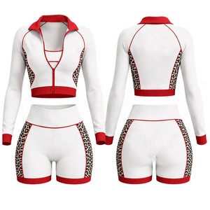 Ensemble de shorts cyclistes sans coutures pour femmes, vente en gros, 3 pièces : leggings à poches, soutien-gorge de sport invisible froncé, taille haute, pour filles, cyclisme et activités sportives - Product Image 6