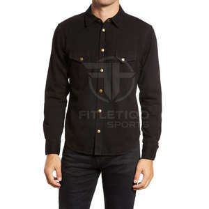 Camisa de Mezclilla para Hombre, Estilo Nuevo, Hecha a Medida, Precio Económico, Color Sólido, Transpirable, Ligera, 100% Algodón, Alta Calidad, Ecológica - Product Image 2