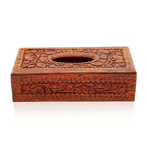 Caja de pañuelos de madera ecológica, dispensador de servilletas de lujo pintado a mano, estuche rústico de madera para pañuelos faciales, decoración para sala de estar - Product Image 3