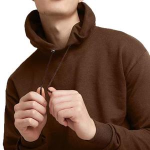 Sweat-shirt en molleton de coton marron uni pour homme, style décontracté, avec poche kangourou, pour les gourmets - Product Image 4