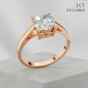 2 CT IGI Certified <b>Cushion</b> Cut Lab Grown Diamond <b>Wedding</b> Engagement Party <b>Ring</b> 9k Solid Gold Rhodium Plated Gift Women OEM ODM - Product Image 1