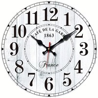 Horloge murale ronde en bois de 30 * 30 cm, design moderne de grande taille, mouvement à quartz silencieux, décoration pour la maison et le bureau
