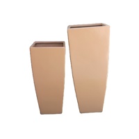 Kit de pots de jardin en fibre de verre finition lisse brillante FRP, ensemble de pots pour la maison, l'hôtel, le bureau, nouvel ornement de jardin rouge doré incassable