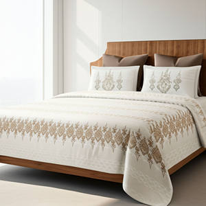 Proveedor Indio de Sábanas de Algodón Estampado de 210 Hilos, Colección Elegante Golden Sand para Hogar y Hotel, Suministro Mundial - Product Image 1