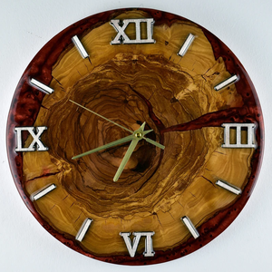 Horloge murale en bois d'acacia et résine époxy, style rivière, personnalisée, pour la décoration intérieure - Product Image 3