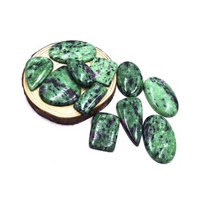 Lote de gemas sueltas de zoisita rubí natural en forma de cabujón, de 14-42 mm, para la elaboración de joyería artesanal. - Product Image 6