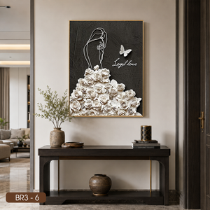 Peinture florale sur toile acrylique de haute qualité HALO pour femme, art mural en soie, œuvre d'art abstraite exquise, faite à la main, OEM ODM Vietnam - Product Image 2