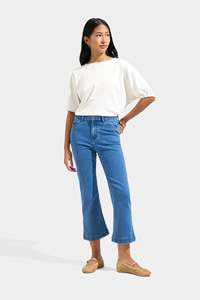 Camiseta de Lujo Premium de Manga Murciélago Extra Grande, Color Sólido, 100% Algodón, Cuello Redondo, Talla Grande, Top de Mujer, Largo Regular, Tejido de Punto - Product Image 2