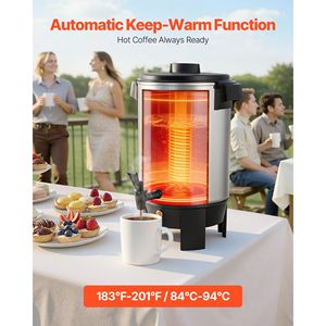 Urna per Caffè Commerciale da 30 Tazze, 152oz, con Rubinetto Anti-Goccia, 1090W, Preparazione Rapida, Automatica, in Legno di Teak - Product Image 4