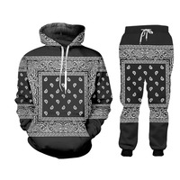 Ensemble de survêtements d'hiver tendance en coton de qualité supérieure, imprimé sérigraphié, en molleton respirant, 2 pièces, léger, à capuche, vente en gros