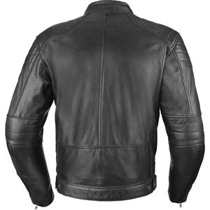Custom Made XL Genuine Leather Motorbike Jacket Casual Zipper Closure Waterproof Windproof Printed Winter Full Grain Leather - Product Image 3
