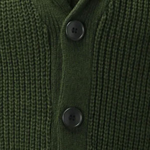 Perfectionists <b>Men's</b> Olive Green Cotton <b>Cardigan</b> Full Sleeve V-neck Button Closure Standard Knit Breathable Anti-Pilling Autumn - Product Image 4