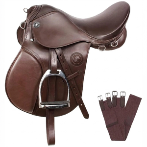 Selle d'équitation en cuir véritable, confortable, pour la course à chevaux, produits équestres anglais fabriqués en Inde - Product Image 3