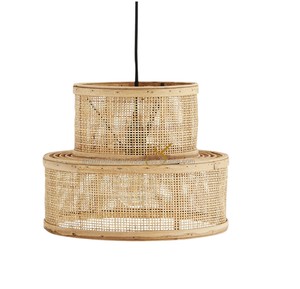 Boho Chic Style <b>Rattan</b> Lampshade Sustainable 2-Tier Pendant Light Shade Modern Pastoral Ceiling Hanging <b>Lantern</b> Cover - Product Image 2