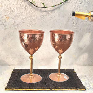 Copas de Vino Clásicas de Acero Inoxidable Color Dorado, Copas de Cerveza de Alta Calidad, Aptas para Lavavajillas, Ecológicas, para Bar - Product Image 1