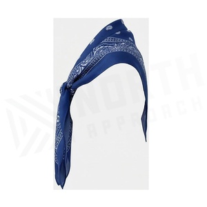 NORTH APPROACH Foulard carré en soie imprimé bandana bleu, accessoire de mode multifonctionnel, toutes saisons, unisexe - Product Image 3