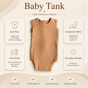 100% Cotton Baby Tank | Sleeveless O-Neck Soft Breathable Summer Everyday Infant Wear Snap Closure Comfortable Unisex Outfit - Product Image 5