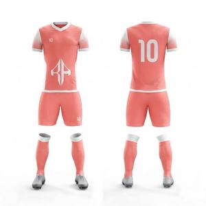 Ensemble de maillots de football imprimés par transfert thermique avec logo blanc, 100% polyester haute qualité pour hommes, manches courtes, respirant, séchage rapide - Product Image 1