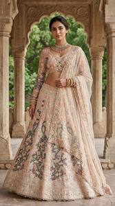 Ensemble Lehenga Choli en filet brodé Divyam Creation, longueur au sol, tenue de mariage traditionnelle pour femmes, style Inde Pakistan, Spandex - Product Image 4