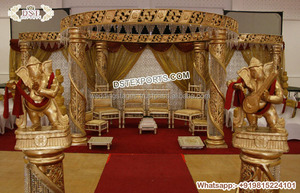 Trendy Wedding Spiral Crystal Mandap Setup Beautiful Wedding Crystal Mandap Decoration Elegant Wedding Crystal Mandap Decor UK - Product Image 4