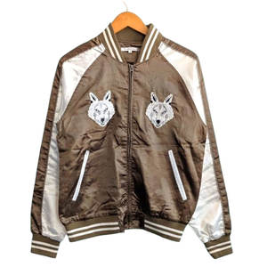 Colección de Moda Urbana Contemporánea, Chaqueta Sukajan con Tela Satinada de Alta Calidad y Bordados Detallados para un Estilo Diario - Product Image 1