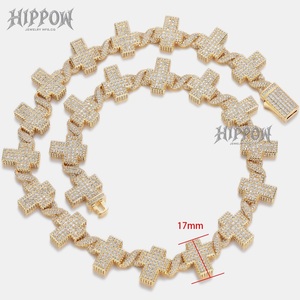 <b>Mens</b> 925 Silver Moissanite <b>Cross</b> Link <b>Chain</b> Iced Pave <b>Cross</b> Necklace Luxury Statement <b>Chain</b> Jewellery For <b>Men</b> - Product Image 3