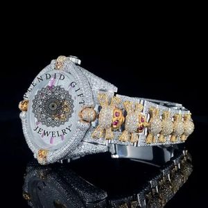 Splendid Gift Montre analogique à quartz de luxe pour femme, boîtier rond, cristal saphir, diamant, bracelet en acier inoxydable, fermoir bijou - Product Image 3