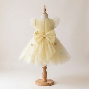 Vestido de Fiesta de Tul Suave con Mangas Abullonadas de Satén Sólido, Estilo Nuevo y Opulento, Hasta la Rodilla, para Niña de las Flores, Boda o Cumpleaños - Product Image 3
