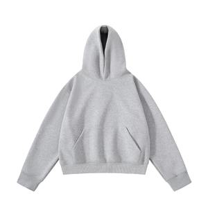<b>Men's</b> Solid Color Hooded <b>Pullover</b> Fleece Sweatshirt Regular Sleeve Autumn Knitted Unlined Plain Dyed Design - Product Image 6