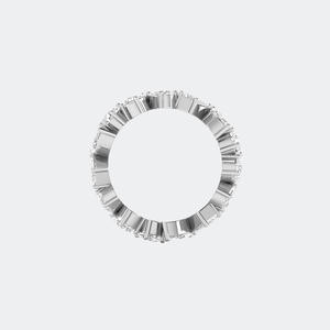 Anillo de Eternidad de Lujo con Diamantes de 2.25 Quilates de Formas Mixtas, Plata 925, Engaste de Garras, Banda Destacada, Pasa el Test de Diamantes - Product Image 4